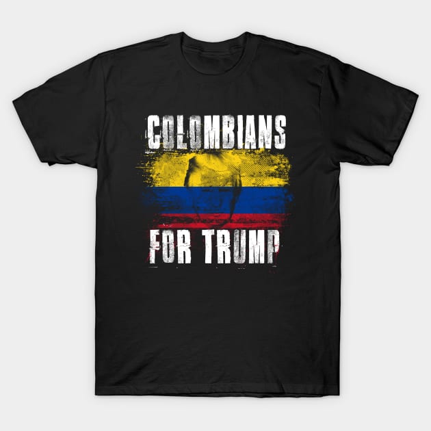 Colombians For Trump - Trump 2020 Patriotic Flag T-Shirt by Family Heritage Gifts